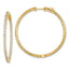Sterling Shimmer Sterling Silver Gold-tone Flash Gold-plated 100 Stone 2mm CZ In and Out Round Hinged Hoop Earrings