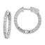 40-Stone Round Cubic Zirconia Out Hoop Earrings in Sterling Silver, 22mm Hinged - Sophia Jewelers