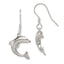Dolphin Dangle Earrings in Sterling Silver, 17mm - Sophia Jewelers
