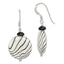 Sterling Silver Polished Black Agate & Zebra Mother of Pearl Dangle French Hook Earrings - Sophia Jewelers
