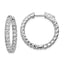 Sterling Shimmer Sterling Silver Rhodium-plated 42 Stone 2.5mm CZ In and Out Round Hinged Hoop Earrings