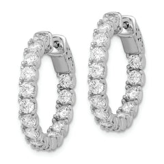 Sterling Shimmer Sterling Silver Rhodium-plated 30 Stone 3.0mm CZ In and Out Round Hinged Hoop Earrings