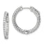 46-Stone Round Cubic Zirconia Out Hoop Earrings in Sterling Silver, 21mm Hinged - Sophia Jewelers