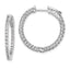 56-Stone Round Cubic Zirconia Out Hoop Earrings in Sterling Silver, 24mm Hinged - Sophia Jewelers