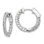 Two-Prong 30-Stone Round Cubic Zirconia Out Hoop Earrings in Sterling Silver, 21mm - Sophia Jewelers