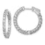 Sterling Silver Rhodium-Plated 40 Stone 2.5mm Cubic Zirconia in and Out Round Hinged Hoop Earrings - Sophia Jewelers