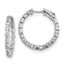 28-Stone Round Cubic Zirconia Out Hoop Earrings in Sterling Silver, 26mm Hinged - Sophia Jewelers