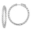 Sterling Shimmer Sterling Silver Rhodium-plated 46 Stone 2.75mm CZ In and Out Round Hinged Hoop Earrings