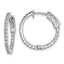 Sterling Shimmer Sterling Silver Rhodium-plated 42 Stone 1.3mm CZ In and Out Round Hinged Hoop Earrings - Sophia Jewelers