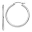 Sterling Silver Rhodium-plated 2mm Round Hoop Earrings