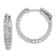 Sterling Silver Rhodium-Plated 34 Stone 1.9mm Cubic Zirconia in and Out Round Hinged Hoop Earrings - Sophia Jewelers