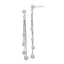 Sterling Silver Polished Graduated Beaded Chain Post Dangle Earrings
