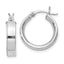 Sterling Silver Rhodium Plated 4x16mm Hoop Earrings