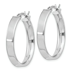 Sterling Silver Rhodium Plated 4.25x25Hoop Earrings