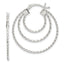 Sterling Silver Textured Triple Hoop Earrings