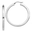 Sterling Silver Rhodium-Plated 3x40mm Square Tube Hoop Earrings - Sophia Jewelers