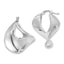 Sterling Silver Rhodium-Plated Wide Twisted Hollow Hoop Earrings - Sophia Jewelers