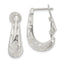 Filigree Omega Back J-Hoop Earrings in Sterling Silver, 22mm - Sophia Jewelers