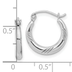 Sterling Silver Rhodium Plated Hoop Earrings
