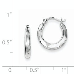 Sterling Silver Rhodium Plated Hollow Hoop Earrings