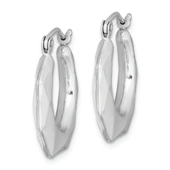 Sterling Silver Rhodium-plated Polished Hollow Hoop Earrings