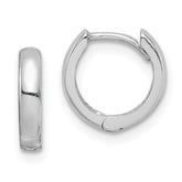 Sterling Silver Rhodium Polished Hinged Hoop Earrings