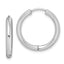 Sterling Silver Rhodium-plated Polished Hollow Hinged Hoop Earrings