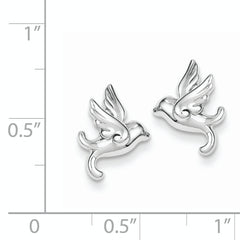 Sterling Silver Rhodium Plated Bird Post Earrings