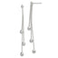 Sterling Silver Polished 3-Strand Beaded Post Dangle Earrings