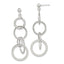 Sterling Silver Polished and Hammered Circles Post Dangle Earrings