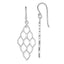 Sterling Silver Rhodium-plated Polished Honeycomb Dangle Earrings