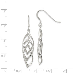 Sterling Silver Polished Fancy Twisted & Intertwined Dangle Earrings