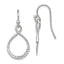 Sterling Silver Polished & Diamond-cut Infinity Oval Dangle Earrings