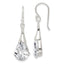 Sterling Silver Polished CZ Teardrop Dangle Earrings
