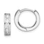 Sterling Silver Rhodium-plated CZ Hinged Hoop Earrings