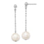 Freshwater Pearl Stud Dangle Earrings in Sterling Silver, 10-11mm - Sophia Jewelers