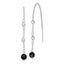 Beaded Black Onyx Threader Earrings in Sterling Silver, 6mm - Sophia Jewelers
