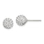 Sterling Silver Rhodium-plated Post 8mm White Czech Crystal Earrings