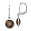 Smoky Quartz Dangle Earrings in Sterling Silver, 11x28mm - Sophia Jewelers