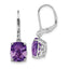 Cushion Amethyst Dangle Earrings in Sterling Silver, 10x8mm - Sophia Jewelers