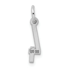 Sterling Silver/Rhodium-plated Elongated Polished Number 4 Charm