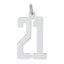 Sterling Silver/Rhodium-plated Elongated Number 21 Charm