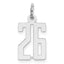 Sterling Silver/Rhodium-plated Elongated Number 26 Charm