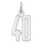 Sterling Silver/Rhodium-plated Elongated Number 40 Charm