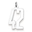 Sterling Silver/Rhodium-plated Elongated Number 42 Charm