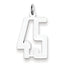 Sterling Silver/Rhodium-plated Elongated Number 45 Charm