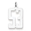 Sterling Silver/Rhodium-plated Elongated Number 53 Charm