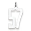 Sterling Silver/Rhodium-plated Elongated Number 57 Charm