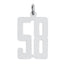 Sterling Silver/Rhodium-plated Elongated Number 58 Charm