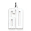 Sterling Silver/Rhodium-plated Elongated Number 60 Charm